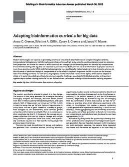 Adapting bioinformatics curricula for big data
